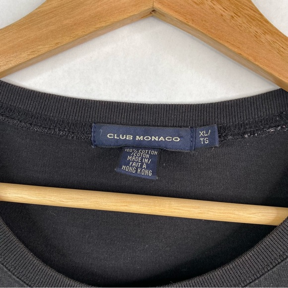 Club Monaco Logo Tee Club Monaco Crest Everyday Casual T Shirt Black Sz XL - Picture 3 of 5